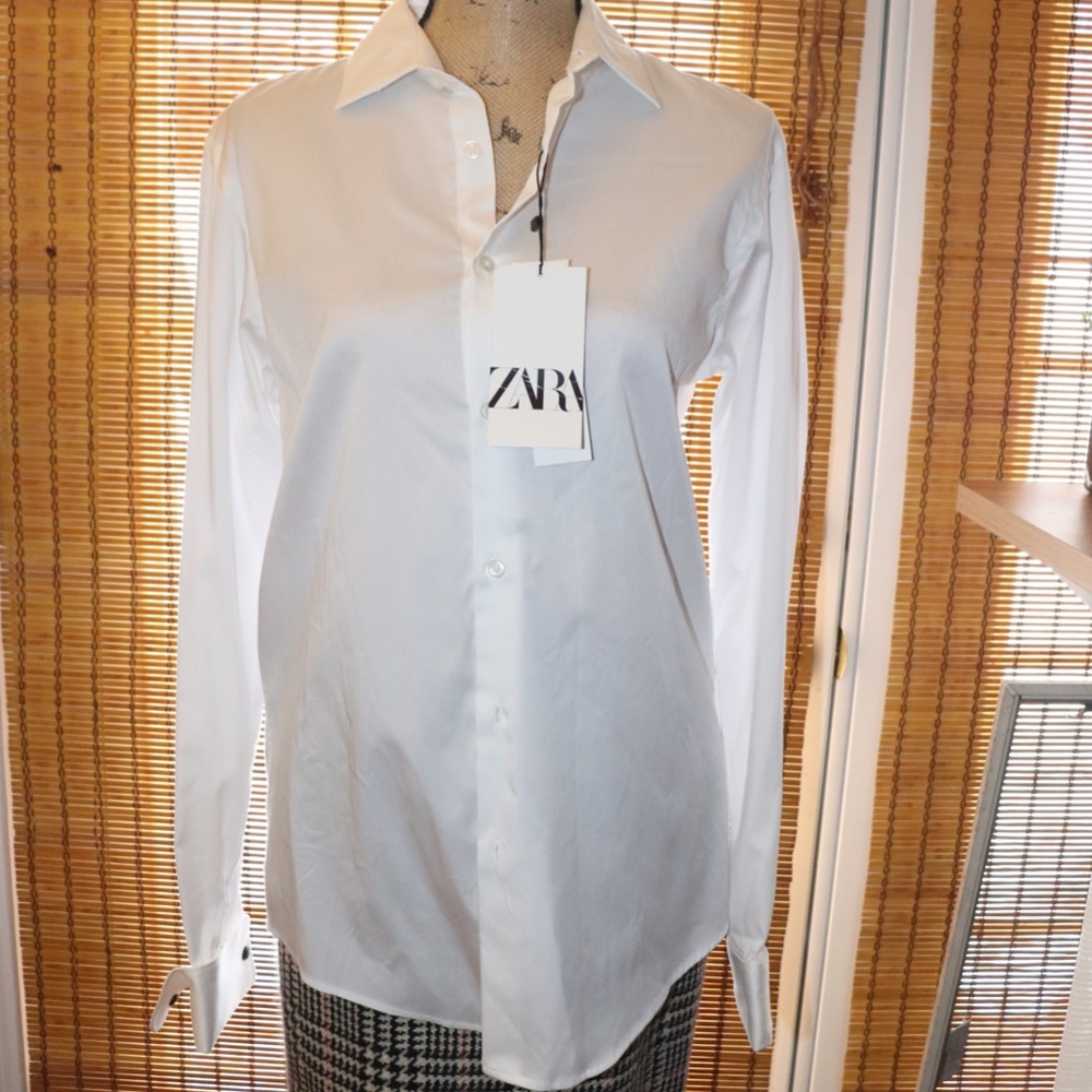 NWT Zara Slim Fit White Button Down